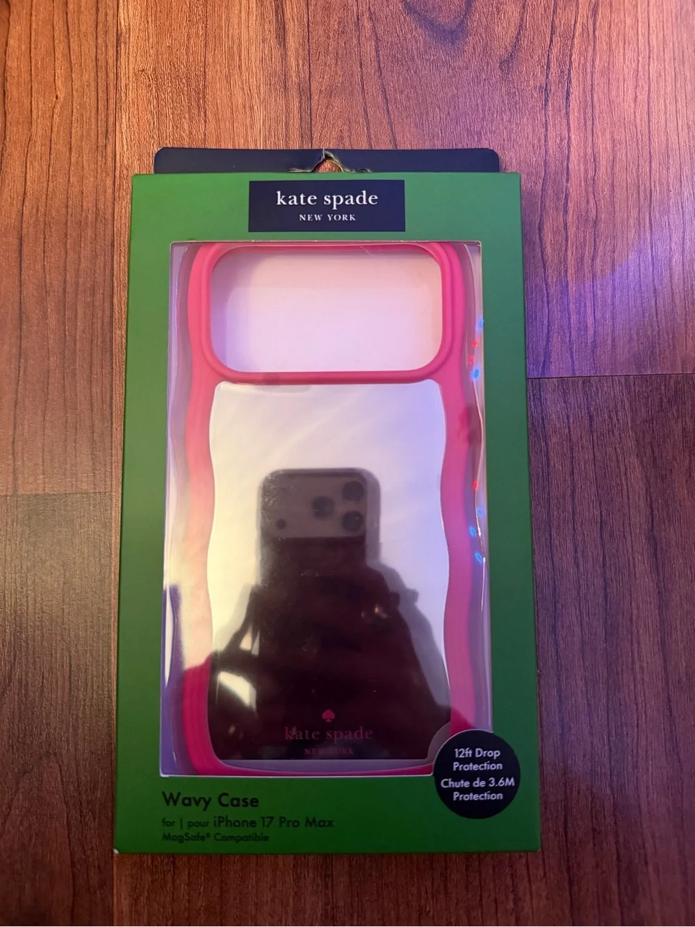 kate spade Pink Wavy iPhone Case with mirror Back